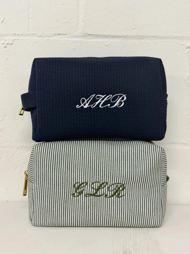 Personalised Striped Wash Bag
