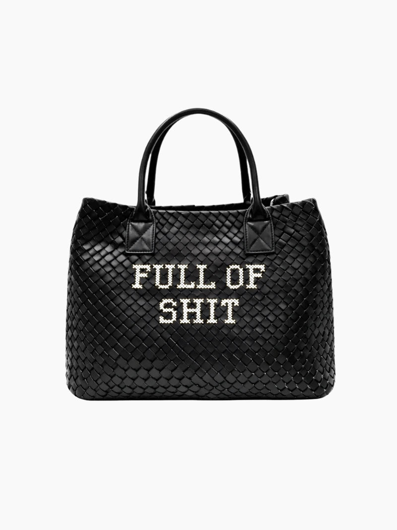 Exclusive Full Of Shit Embroidered Woven Bag