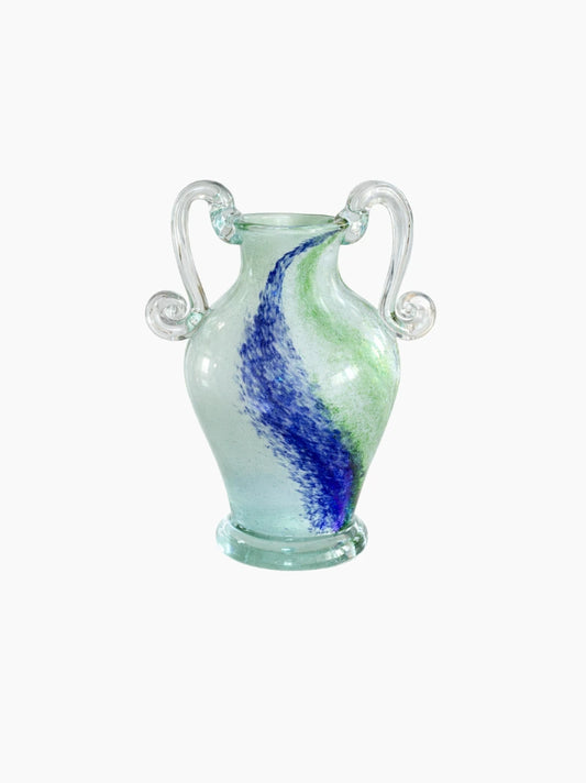 Blue & Green Handblown Glass Vase