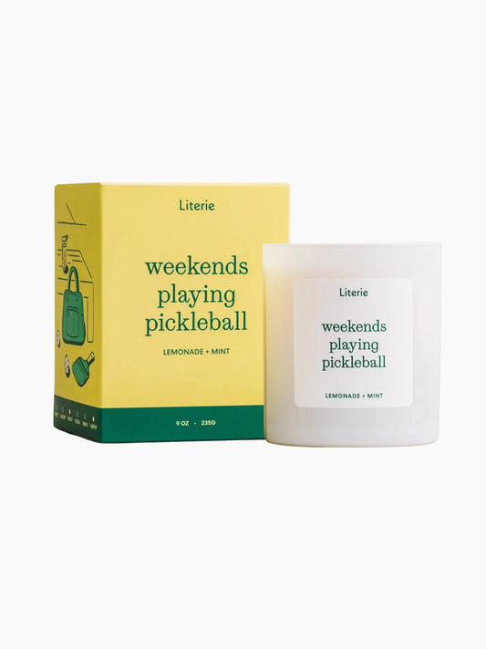 Weekends Playing Pickleball Candle