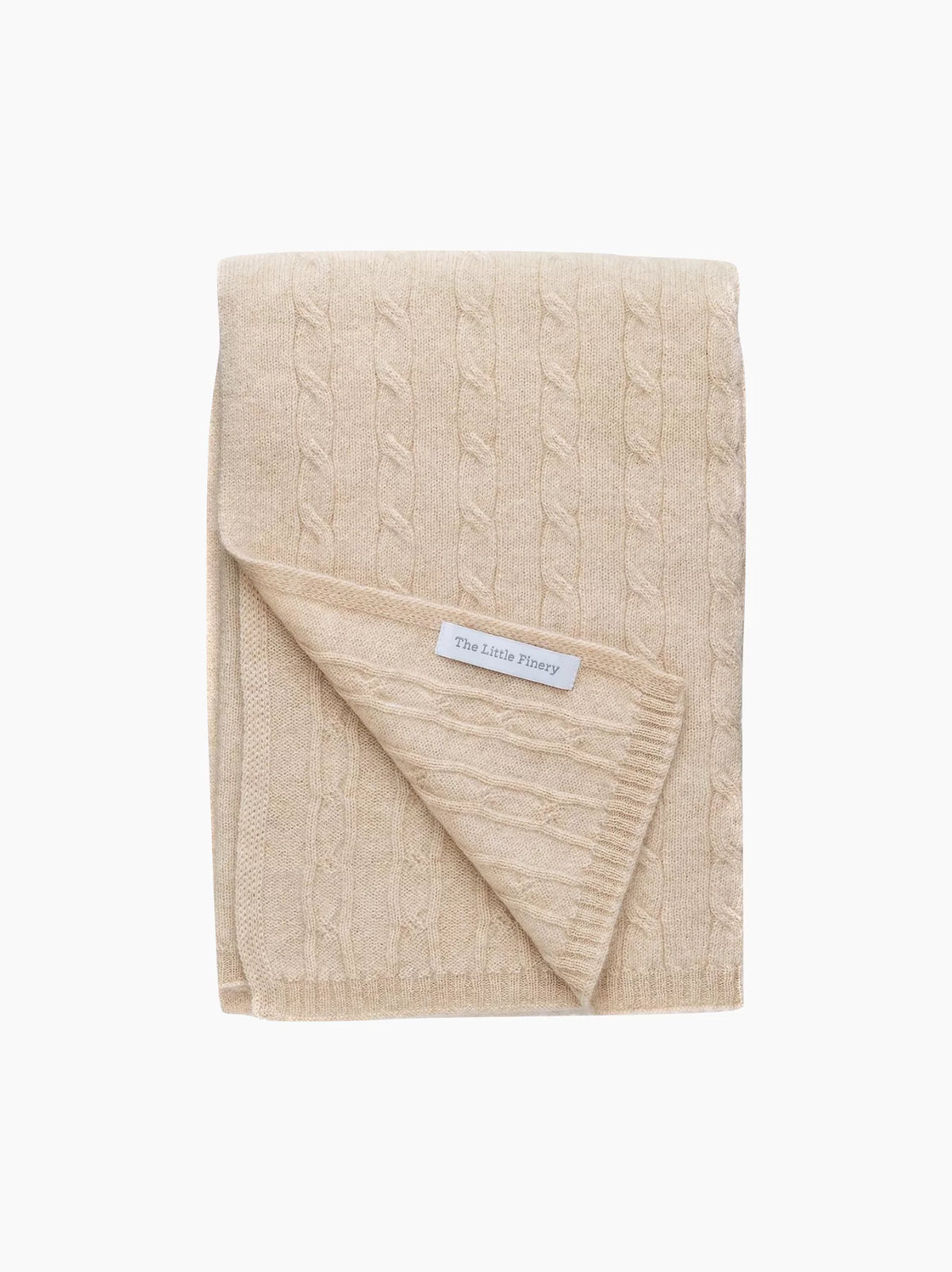 Personalised Cashmere Cable Knit Baby Blanket