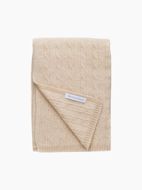 Personalised Cashmere Cable Knit Baby Blanket