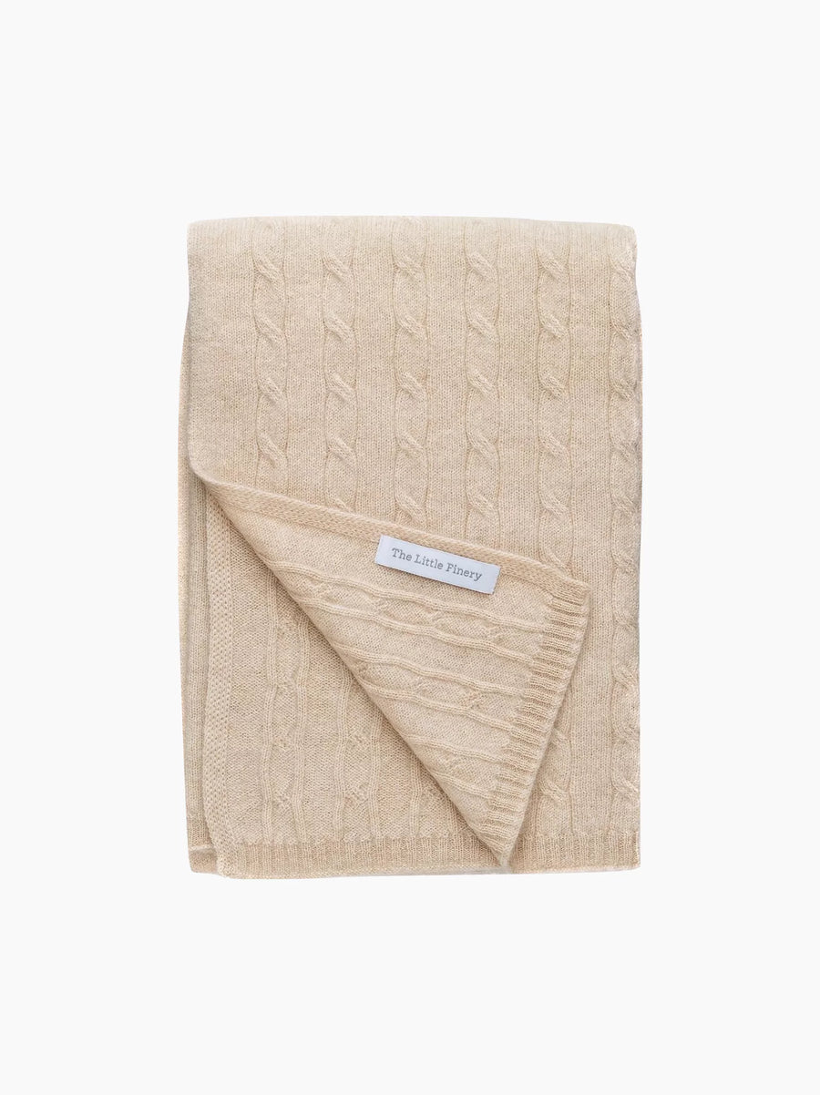 Personalised Cashmere Cable Knit Baby Blanket