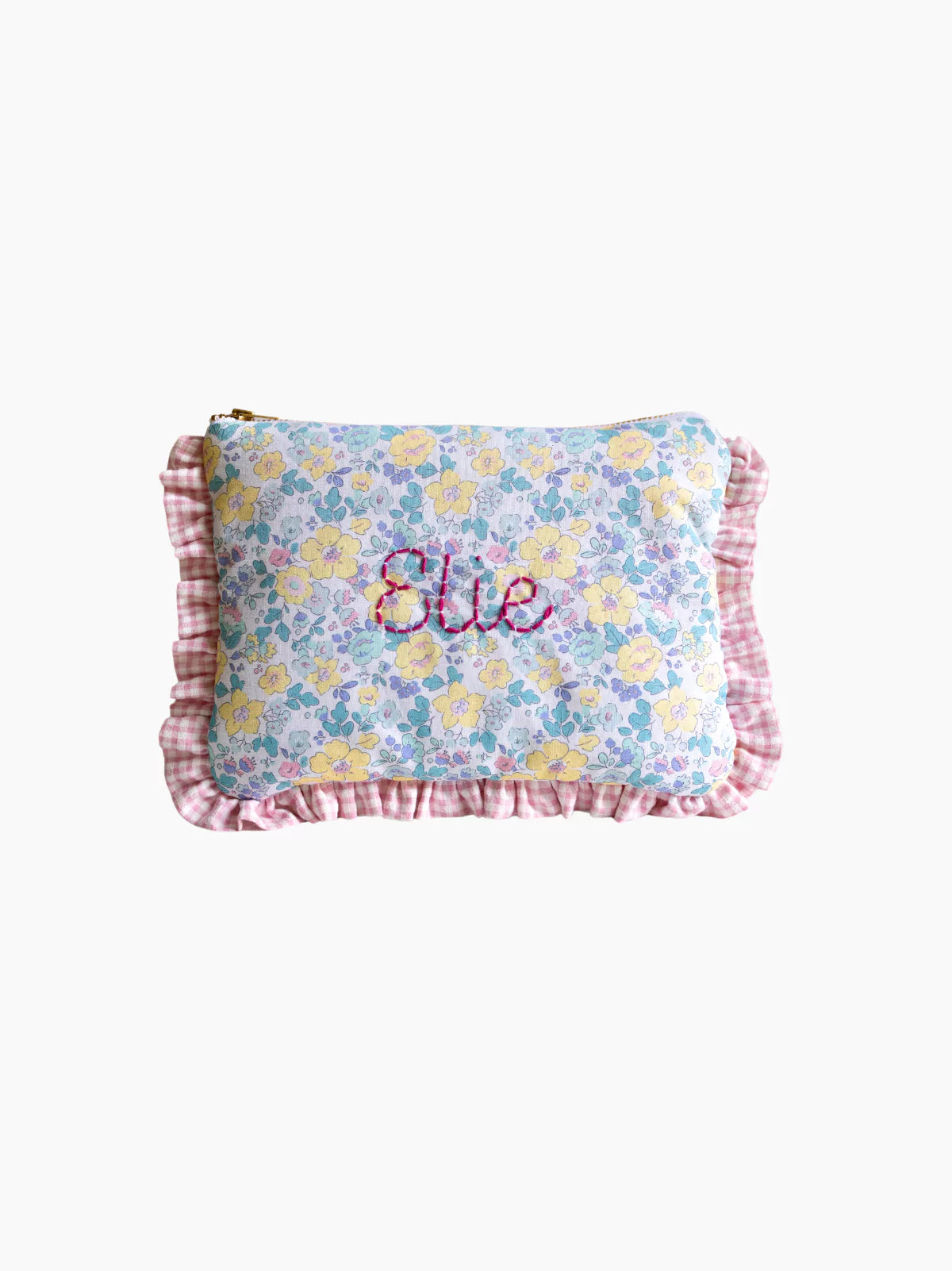 Personalised Summer Flowers Zipped Baby Zip Pouch