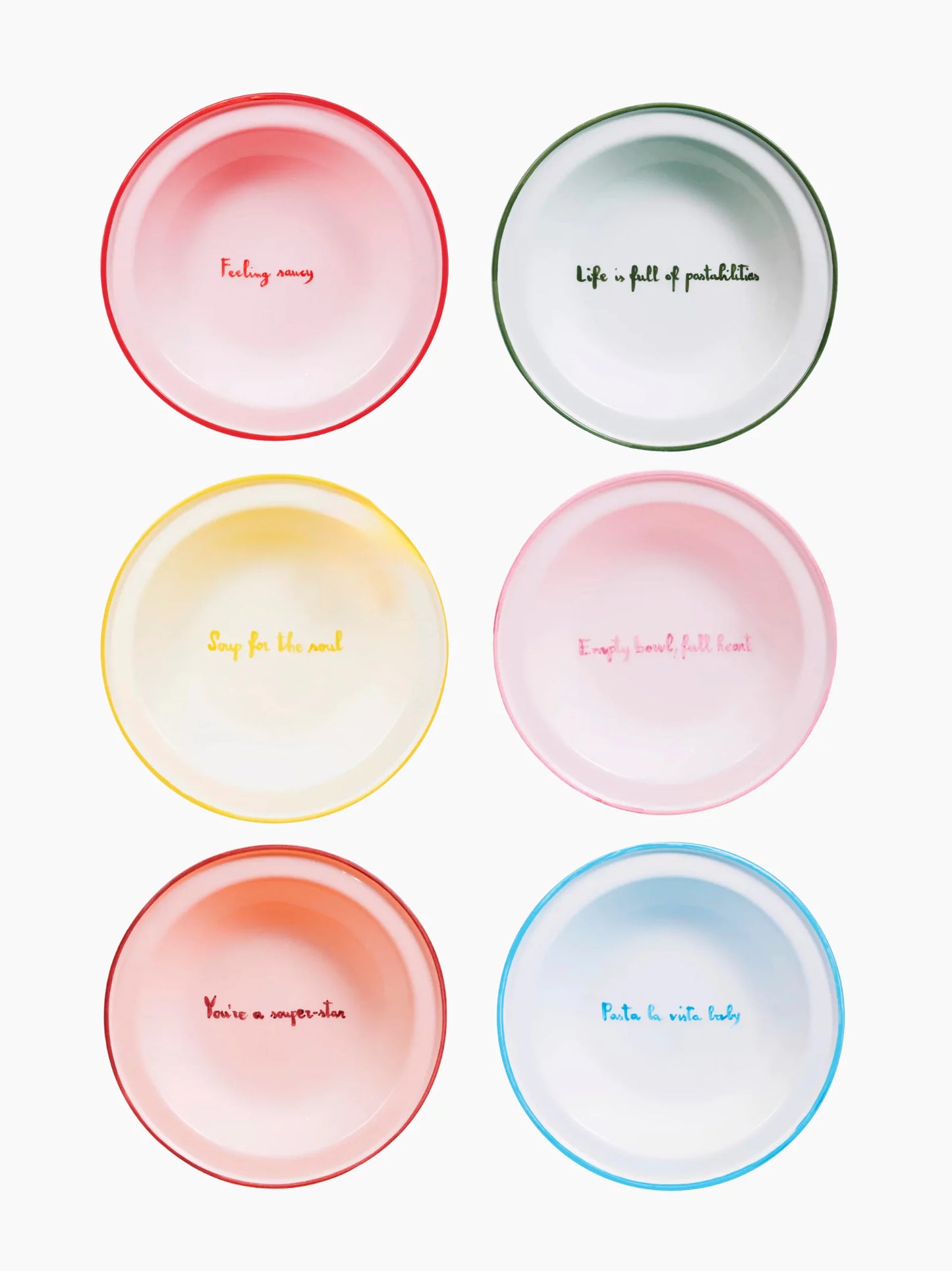 Quote Pasta Bowl Set of 6