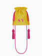 Yellow and Pink Silk Pouch Bag