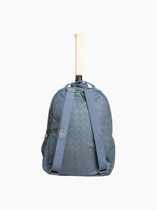 Blue Woven Leather Racket Backpack