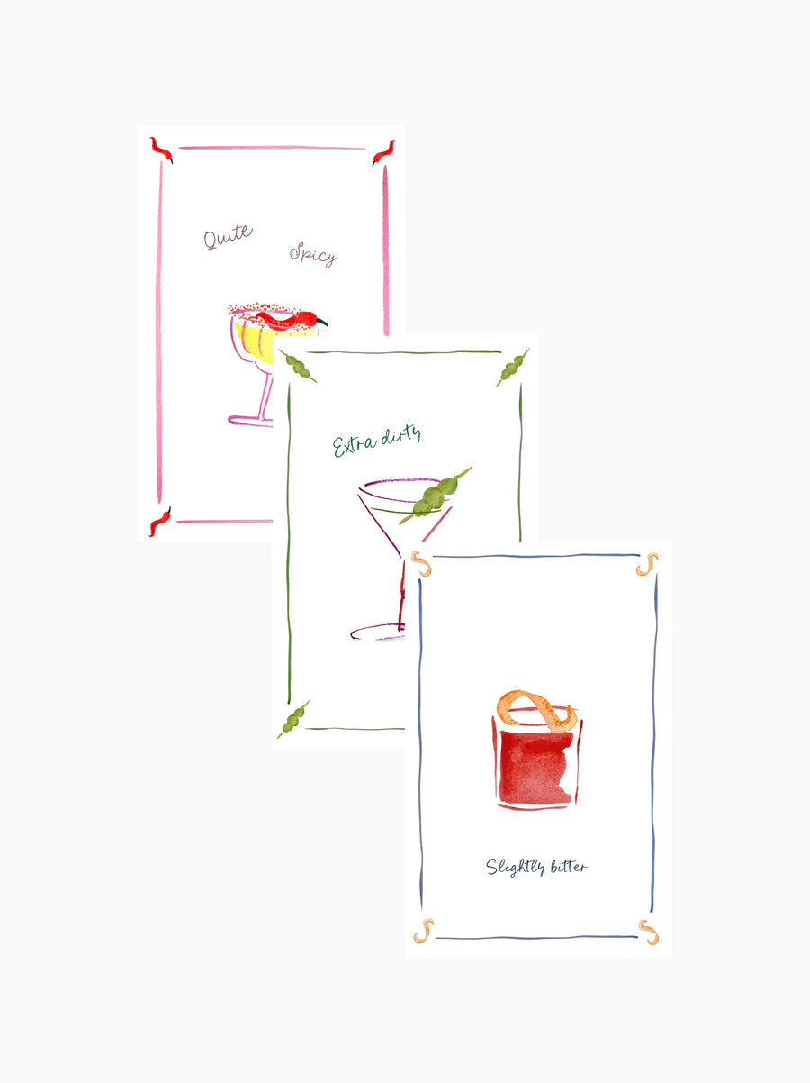 Cocktails Tea Towel Set