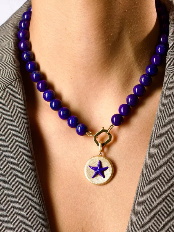 Starfish Gold Circle Charm