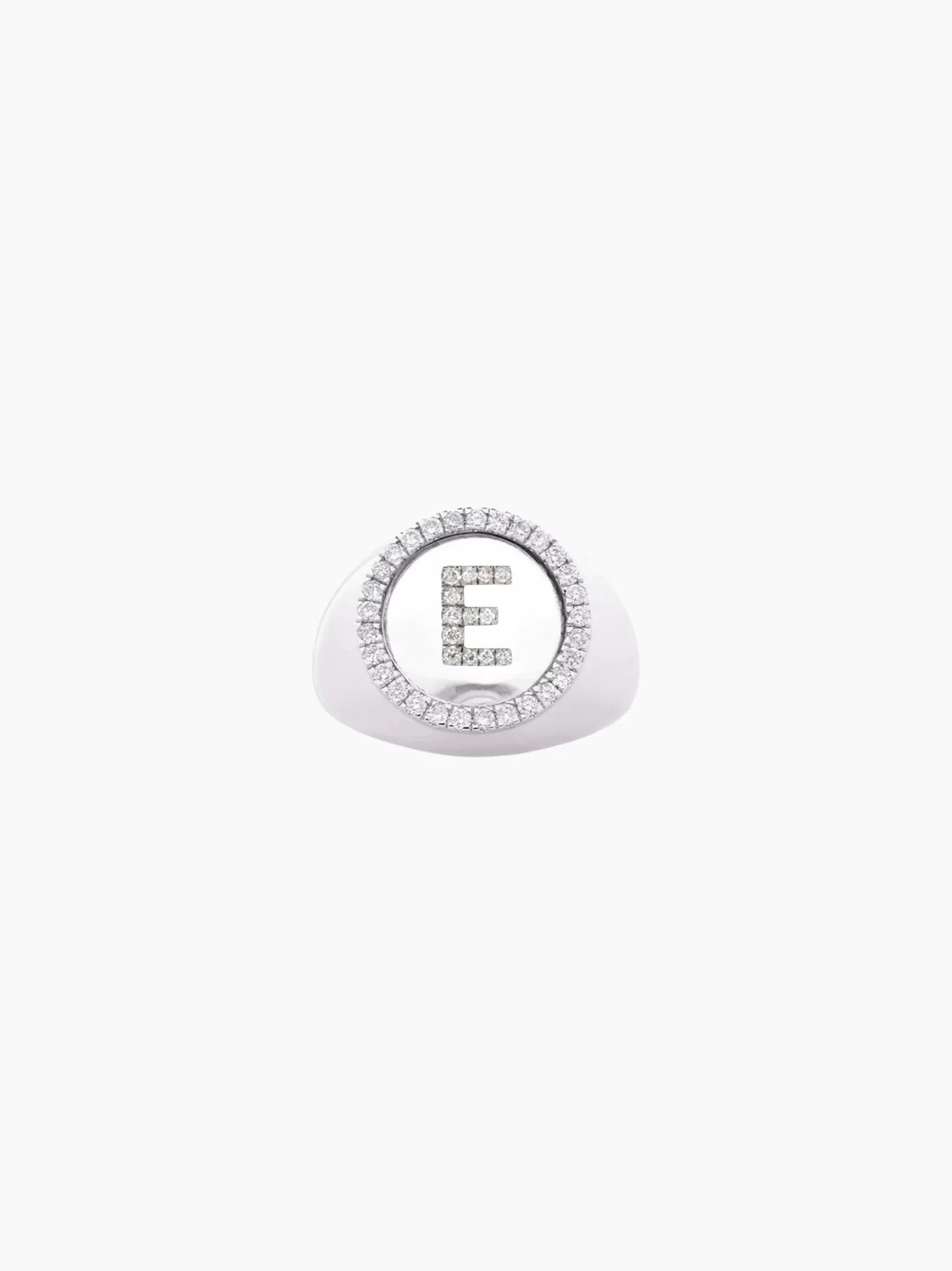 Clear Letter Signet Ring