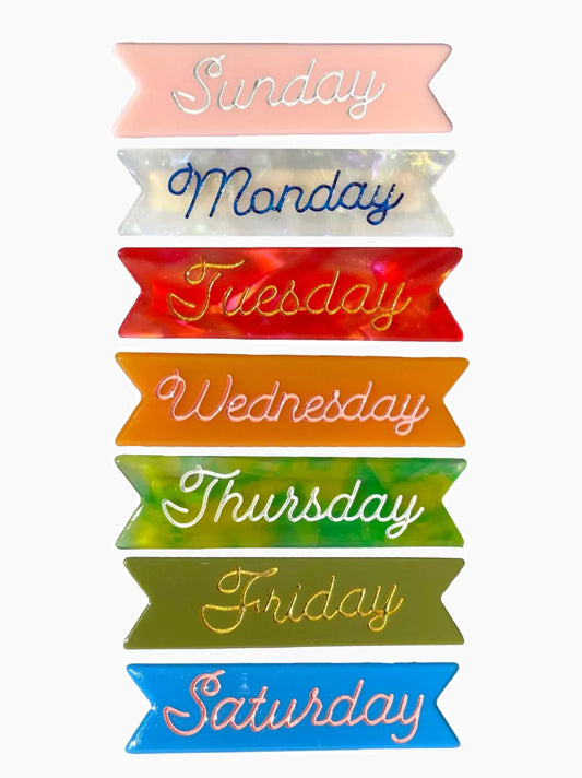 Days of the Week Hair Clips Set