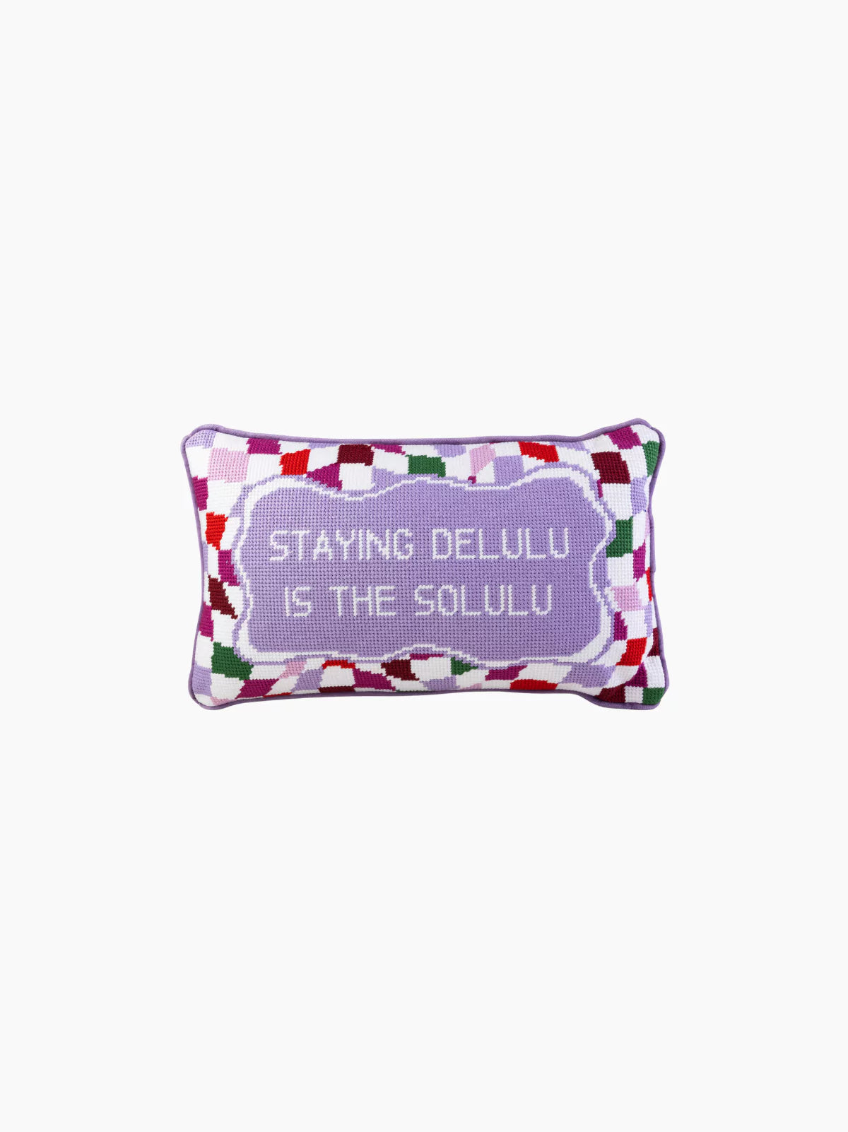 Delulu Needlepoint Pillow