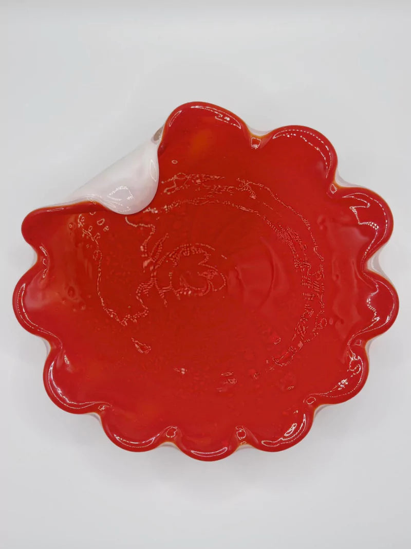 Vintage Murano Glass Red Trinket Bowl