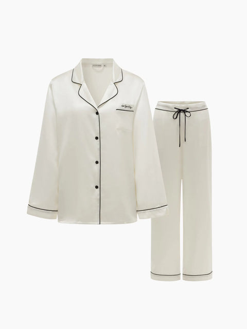 Little Heart Silk Long Pyjama Set
