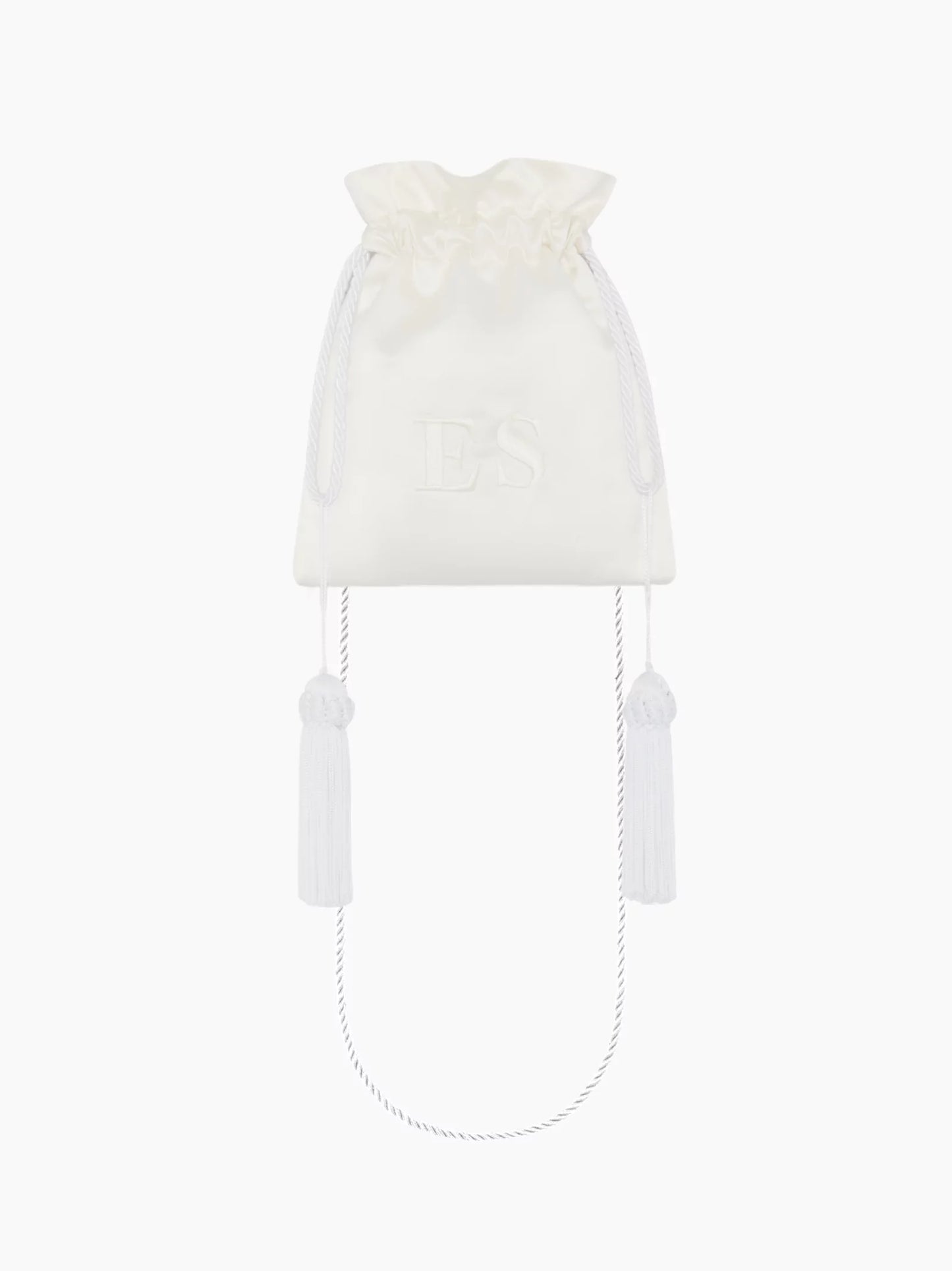 White Silk Satin Pouch Bag