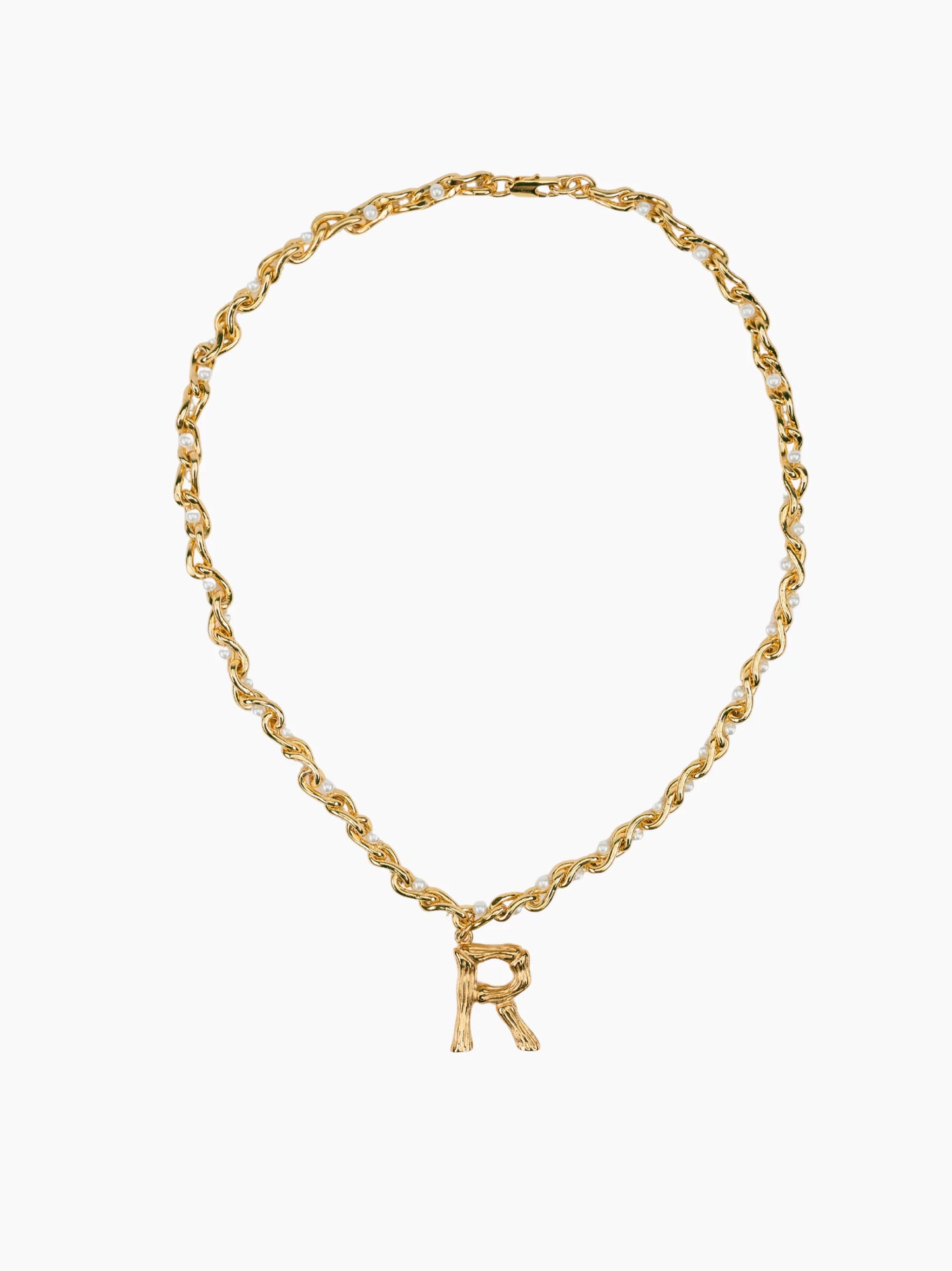 Pearl Gold Initial Chain