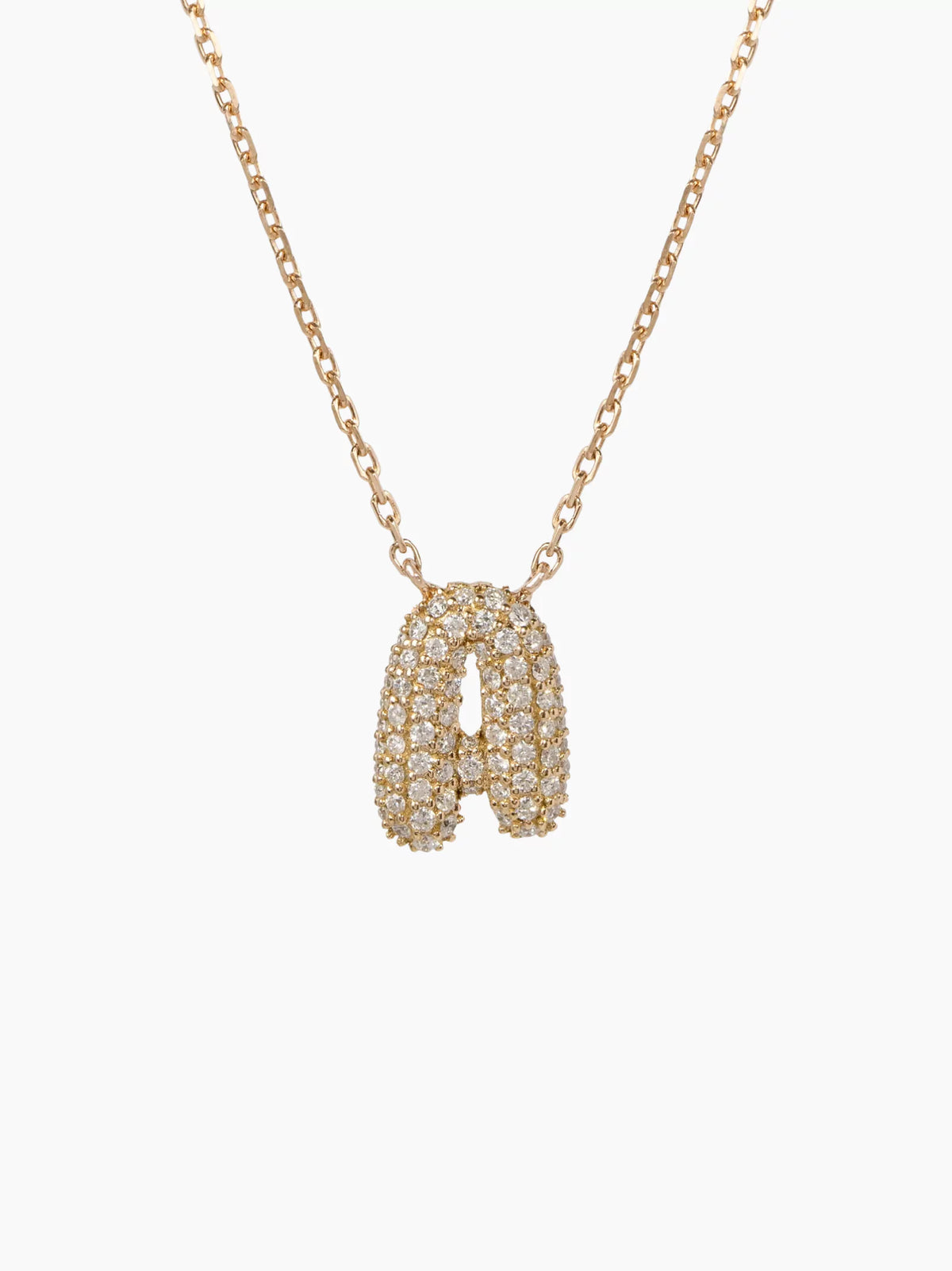 Diamond Bubble Letter Necklace