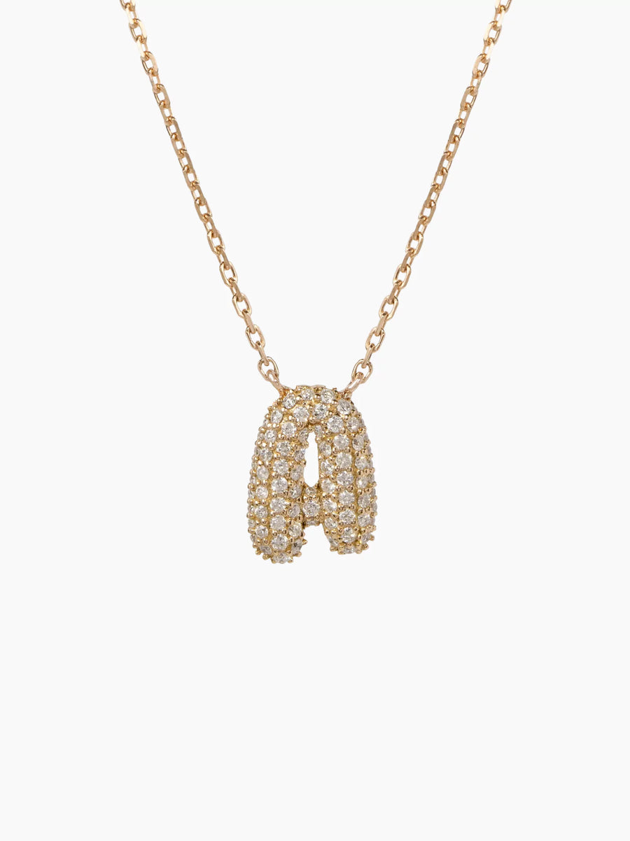 Diamond Bubble Letter Necklace