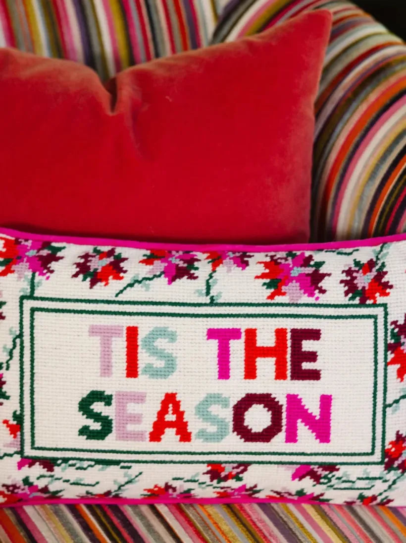 Tis The Season Needlepoint Pillow