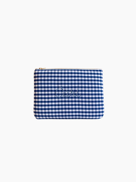 Personalised Navy Blue Vichy Baby Zip Pouch