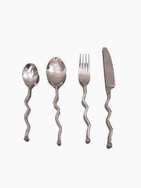 Vintage Wavy 80s Cutlery Set of 4