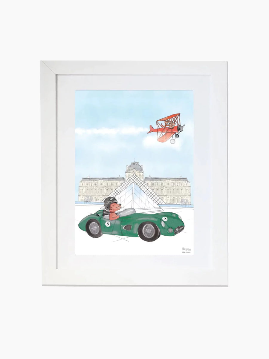 Personalised Sports Car Driving by The Louvre Kids Art Print