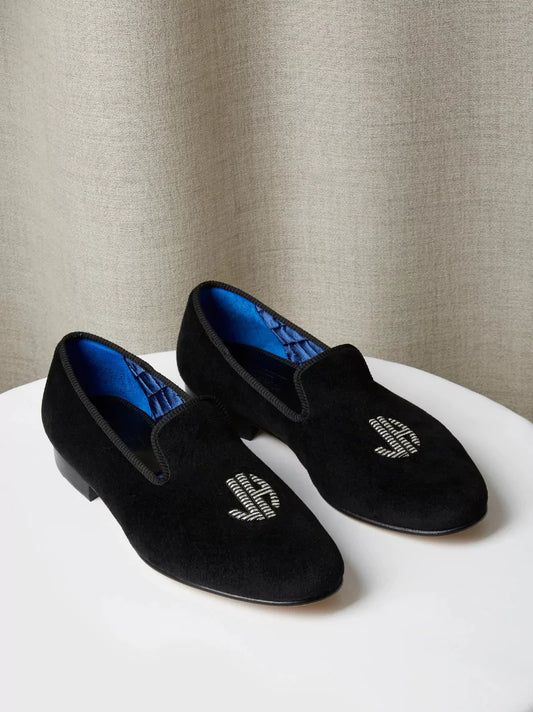 Velvet Monogram Slippers