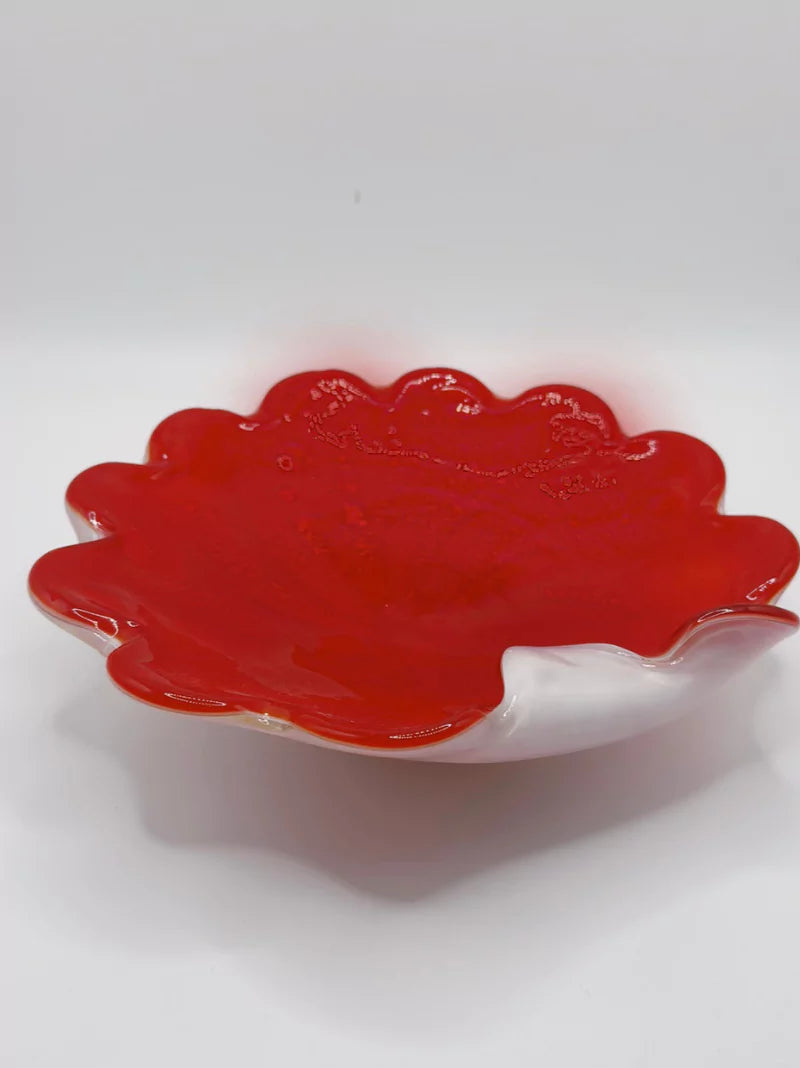 Vintage Murano Glass Red Trinket Bowl