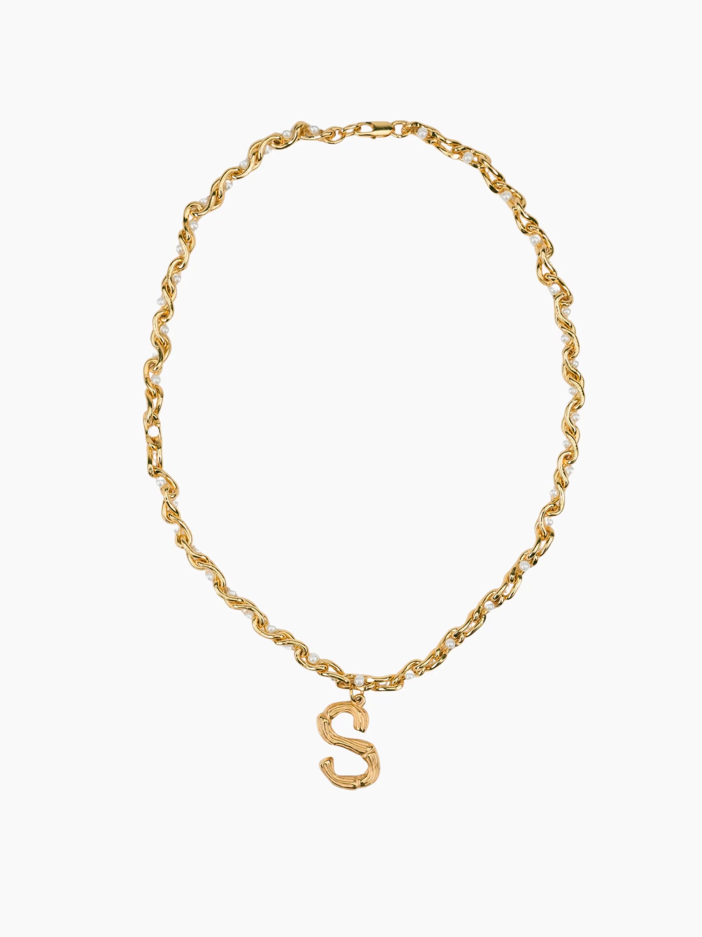 Pearl Gold Initial Chain