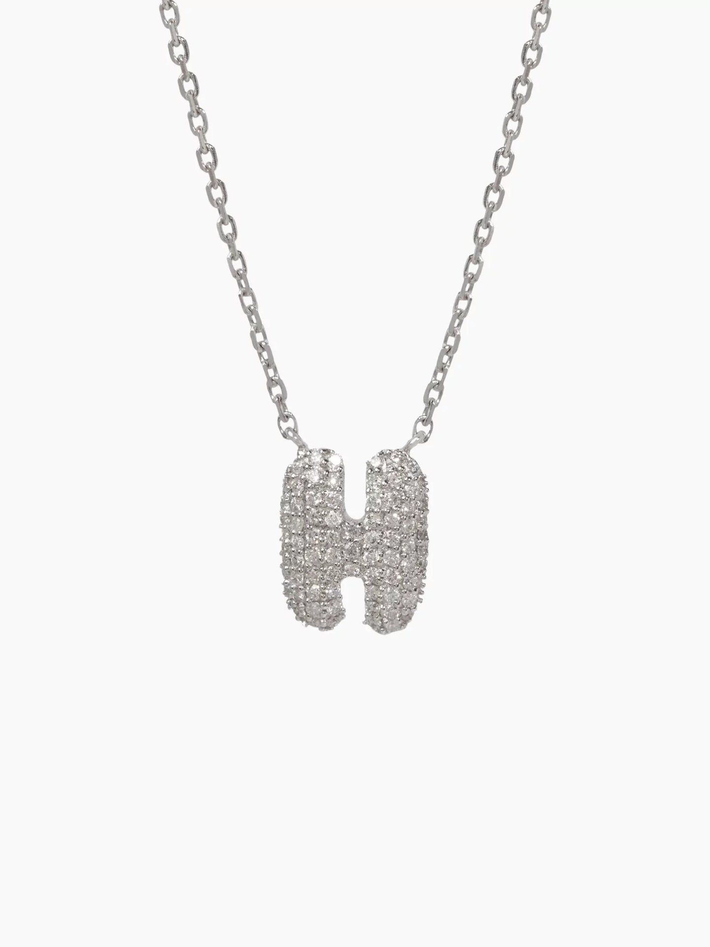 Diamond Bubble Letter Necklace
