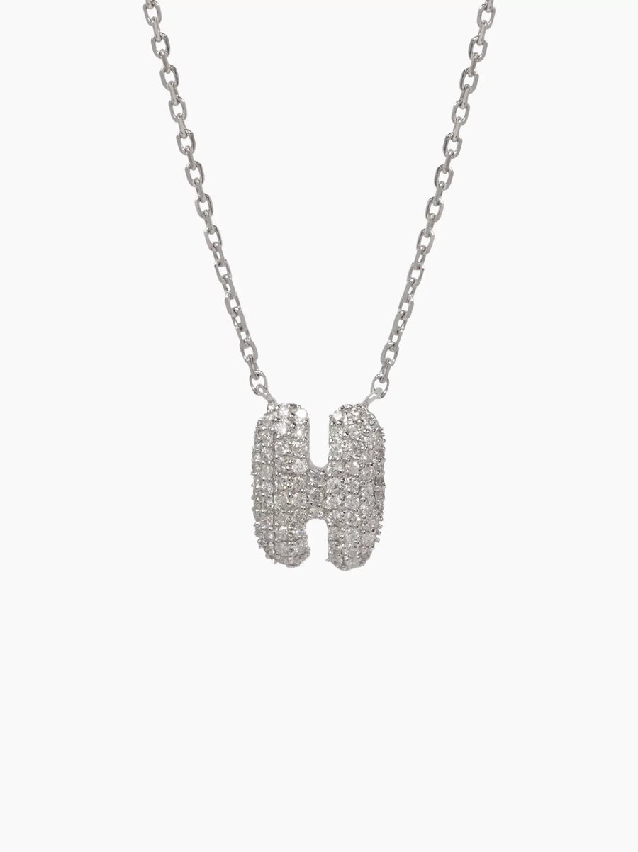 Diamond Bubble Letter Necklace
