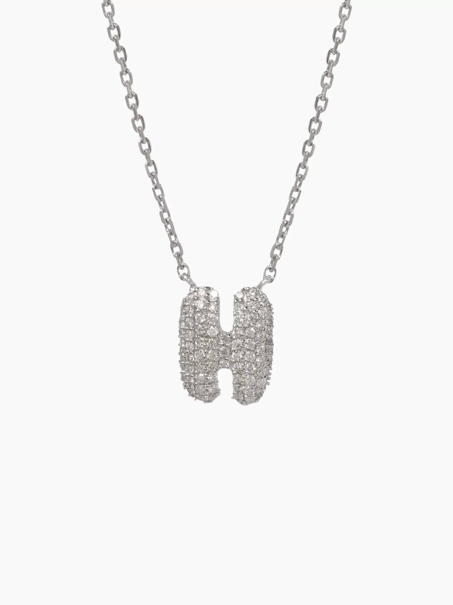 Diamond Bubble Letter Necklace