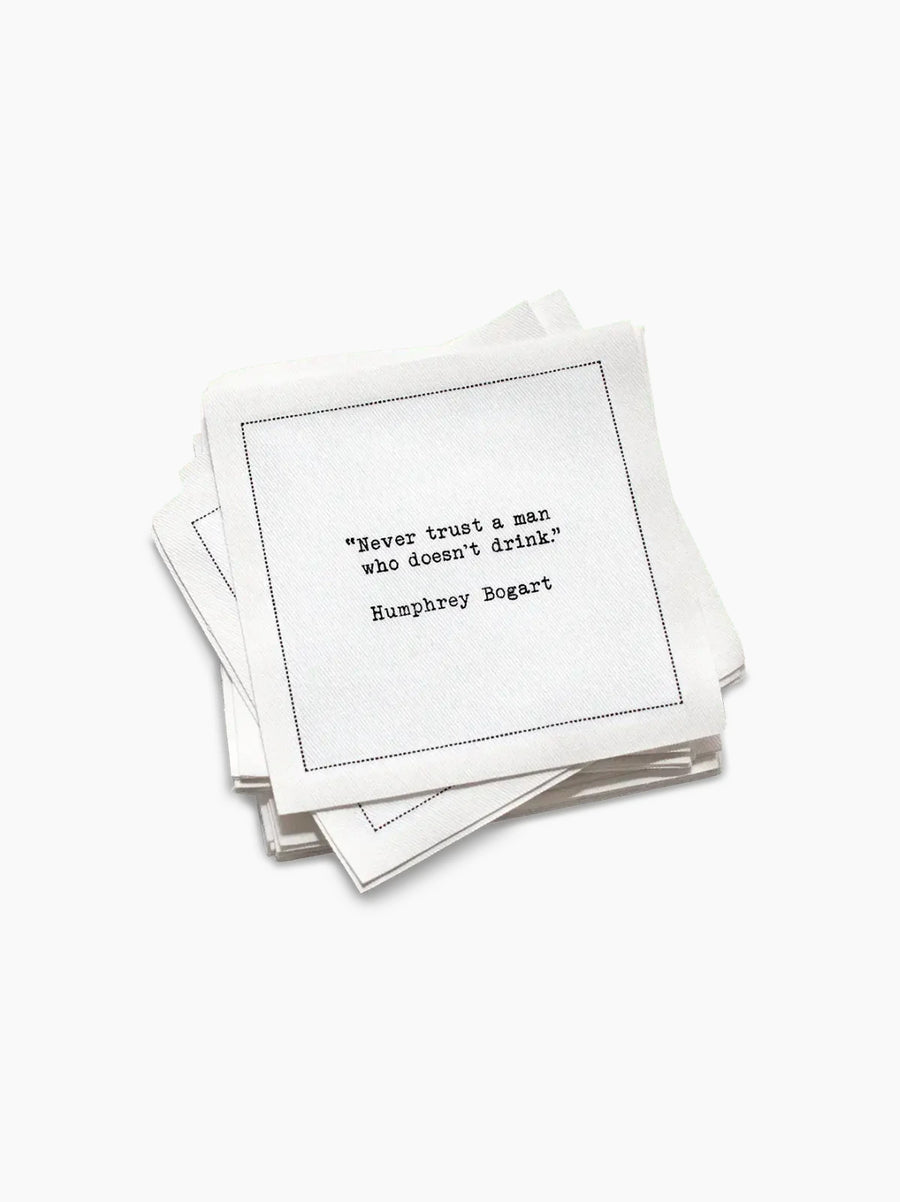 Drinking Quotes Organic Cotton Cocktail Napkins
