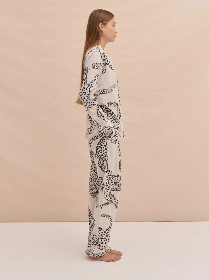 Personalised Leopard Long Pyjama Set