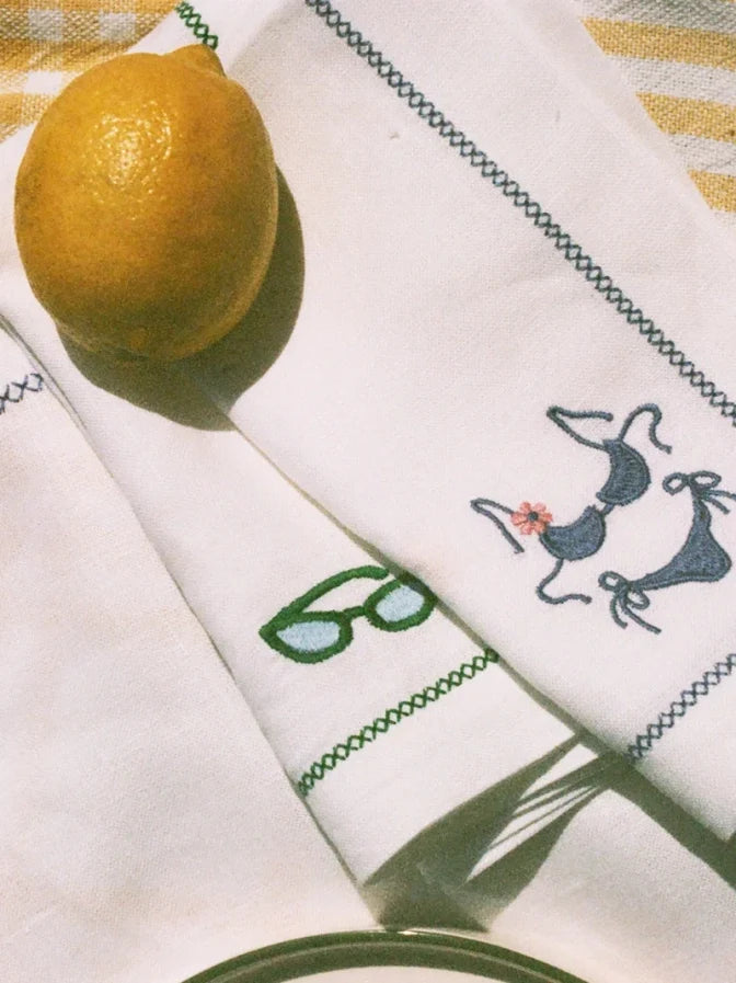 Les Lunettes De Soleil Sunglasses Linen Napkin