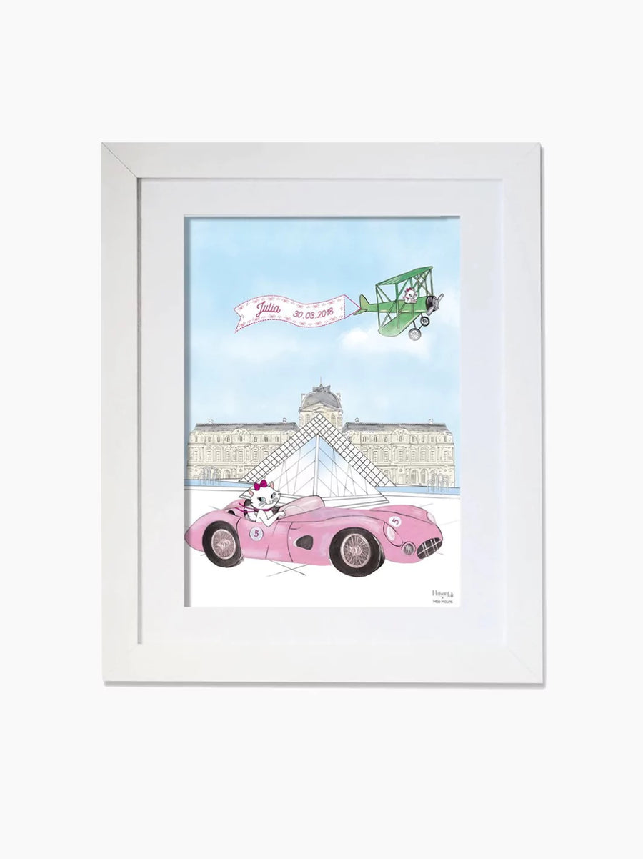 Personalised Sports Car Driving by The Louvre Kids Art Print