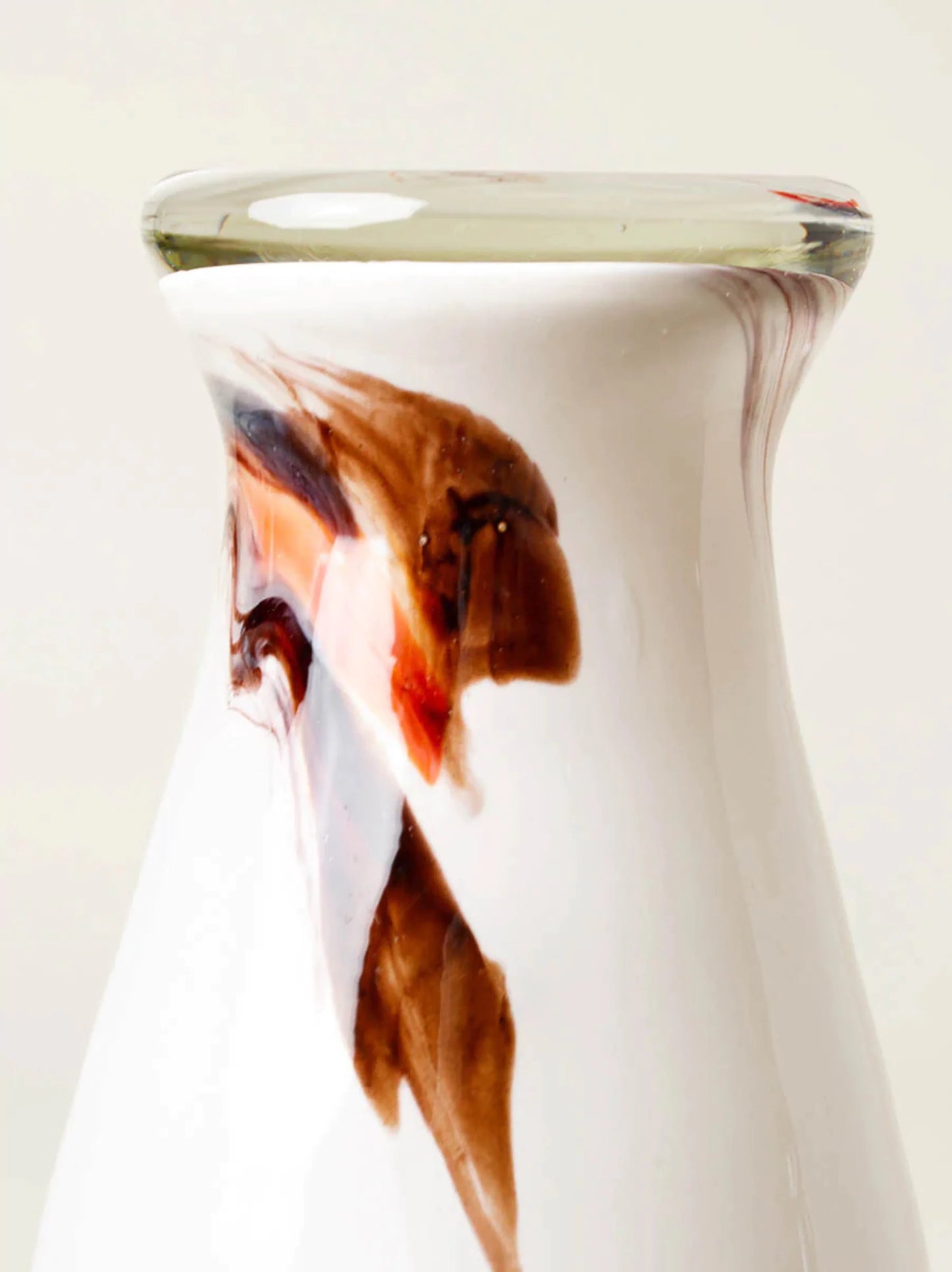 White Marbled Glass Vase