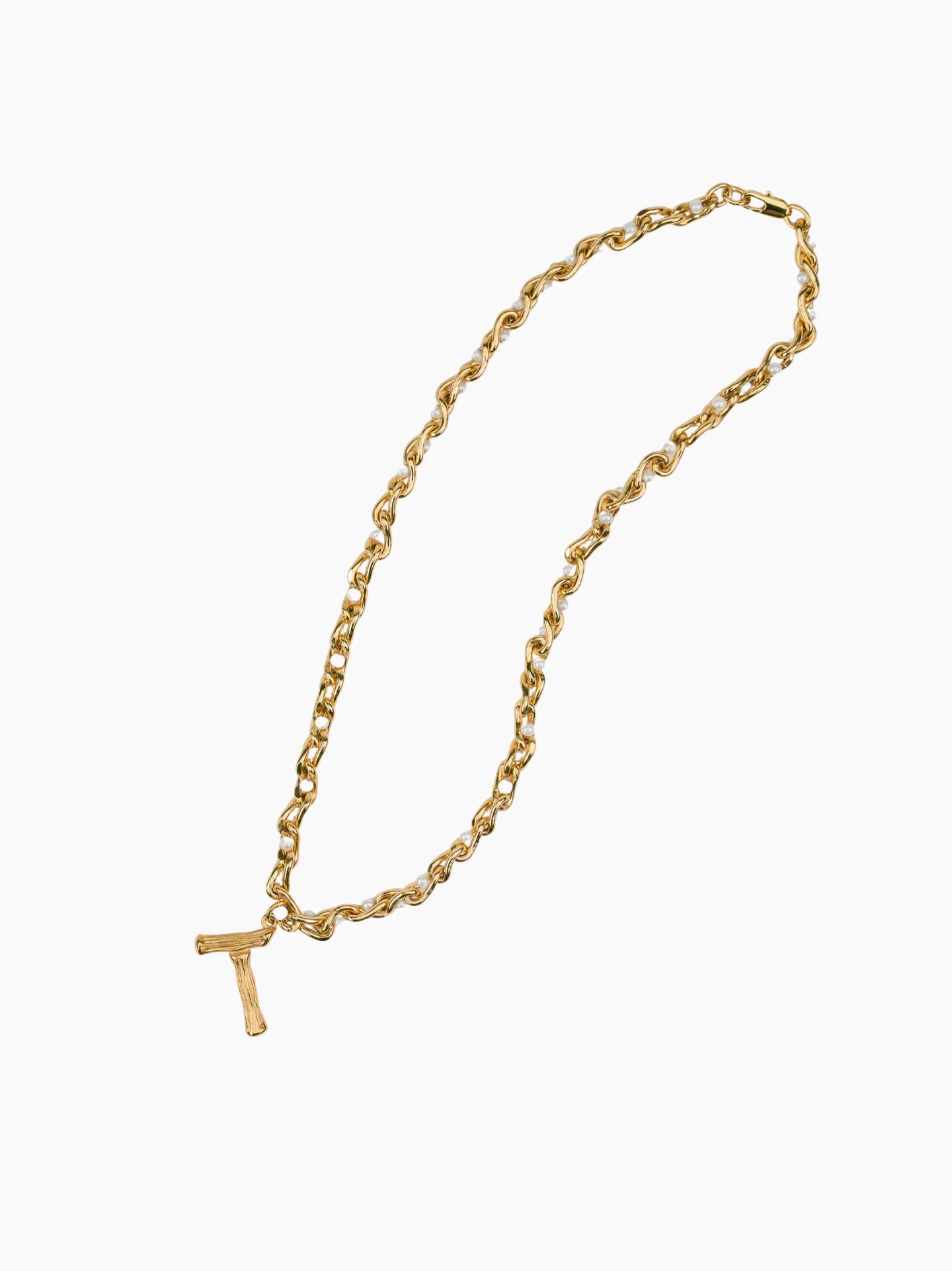 Pearl Gold Initial Chain