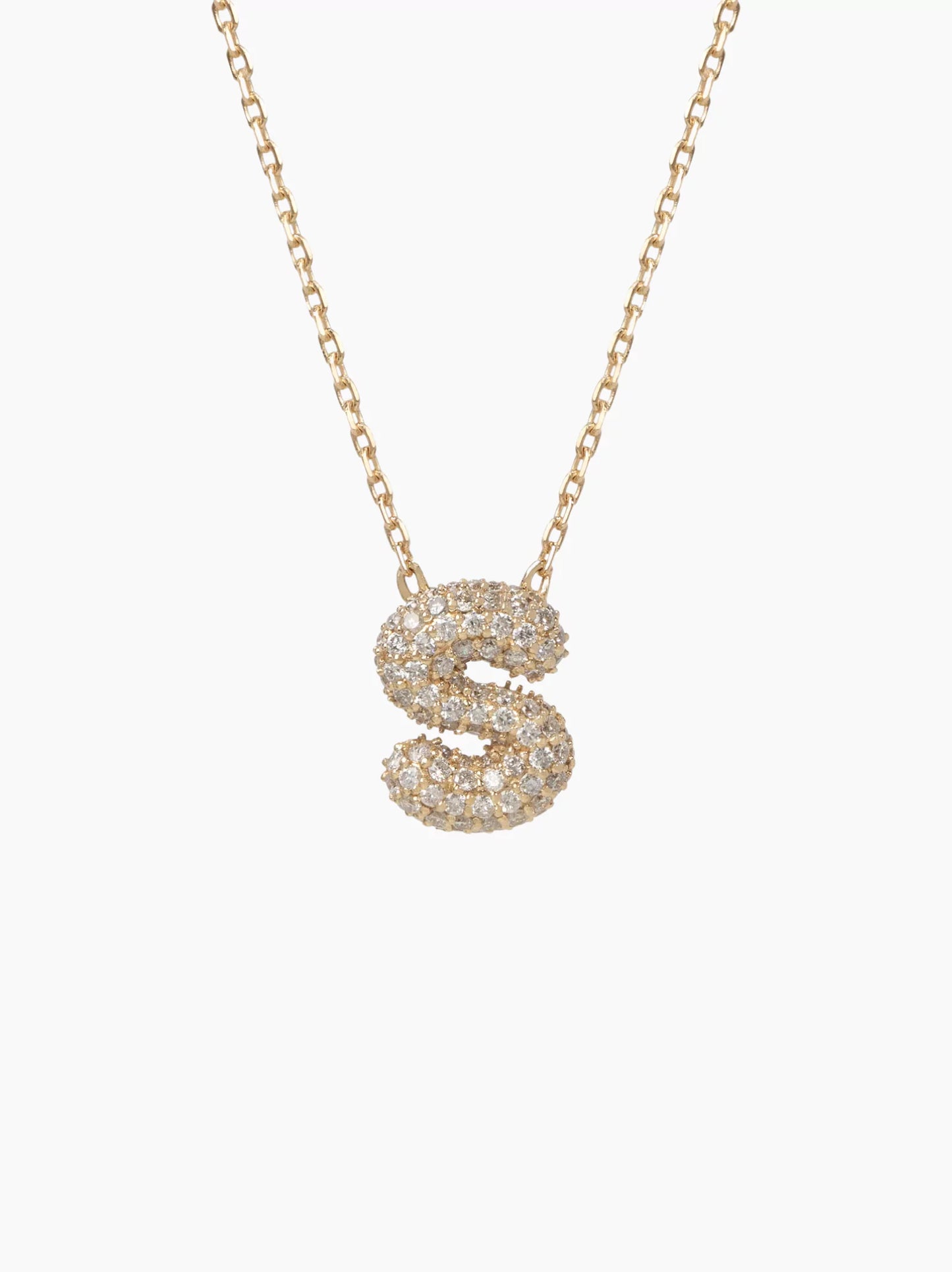 Diamond Bubble Letter Necklace