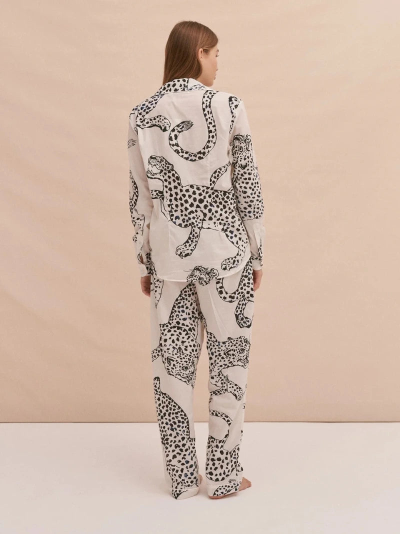 Personalised Leopard Long Pyjama Set
