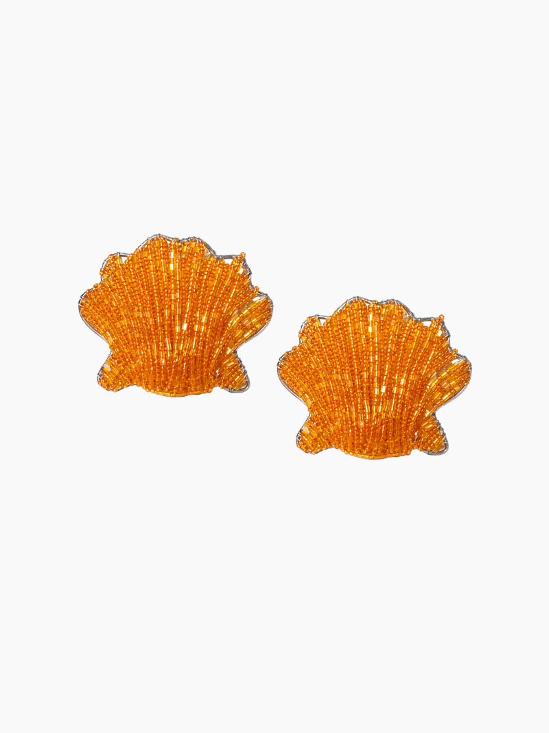 Shell Orange Beaded Napkin Ring Set