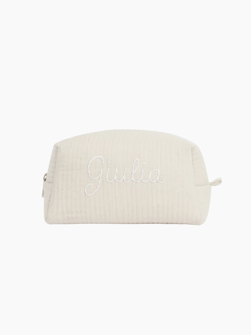 Personalised Beige Baby Toiletry Bag