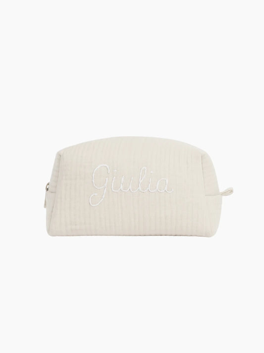 Personalised Beige Baby Toiletry Bag