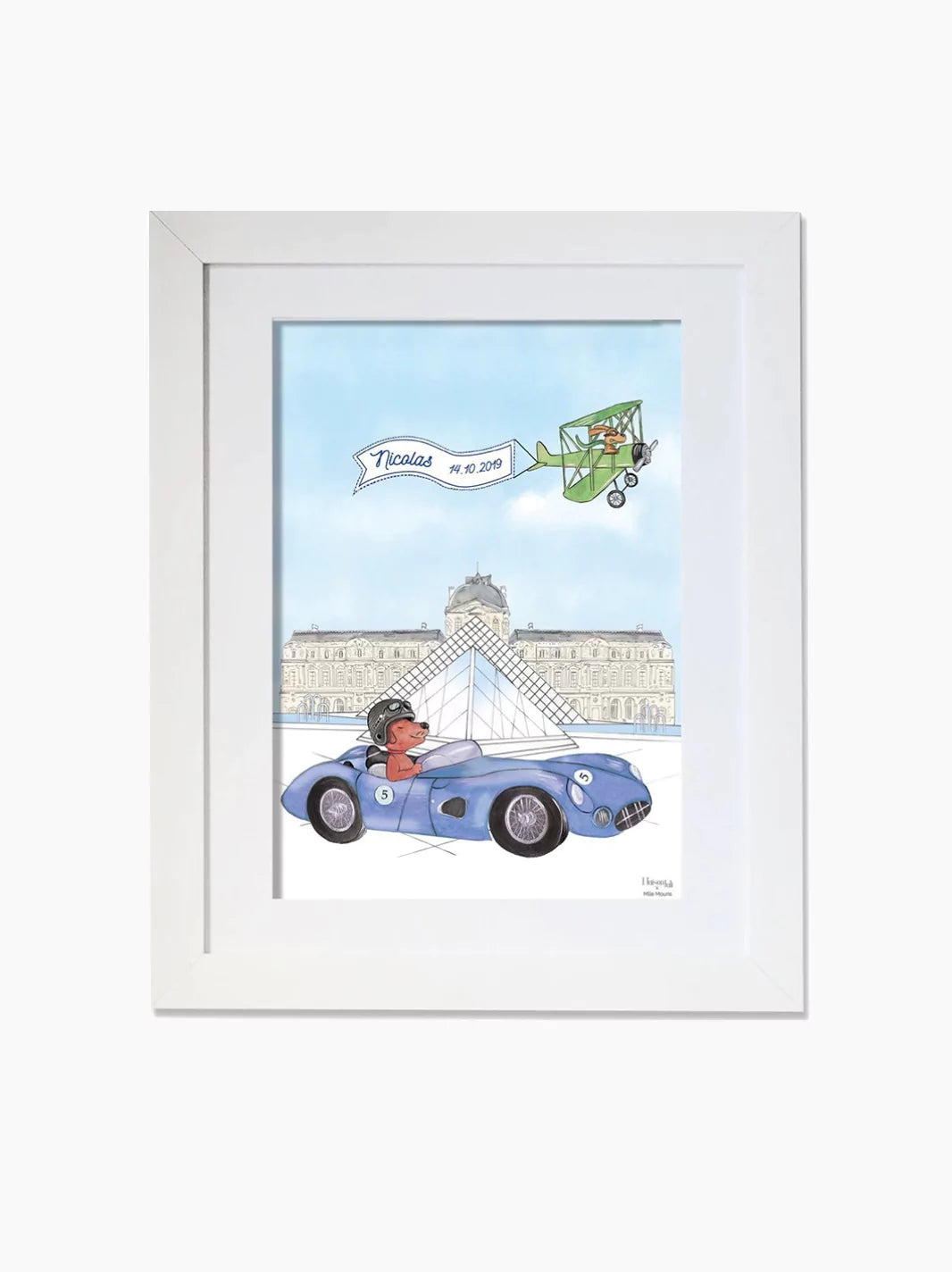 Personalised Sports Car Driving by The Louvre Kids Art Print