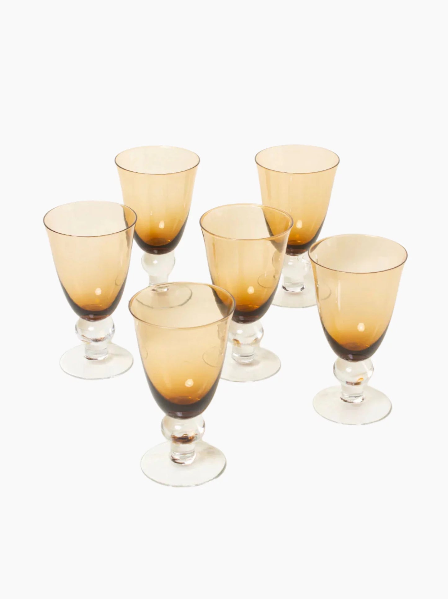 Amber Wine Glasses Set of 6