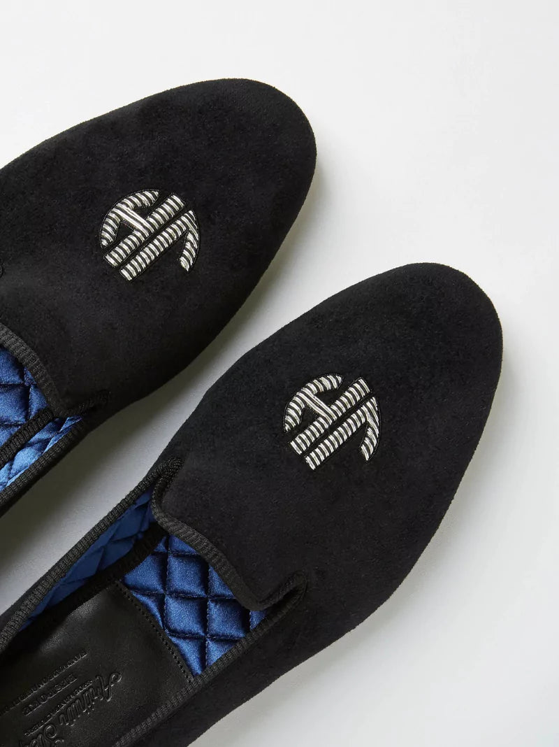 Velvet Monogram Slippers