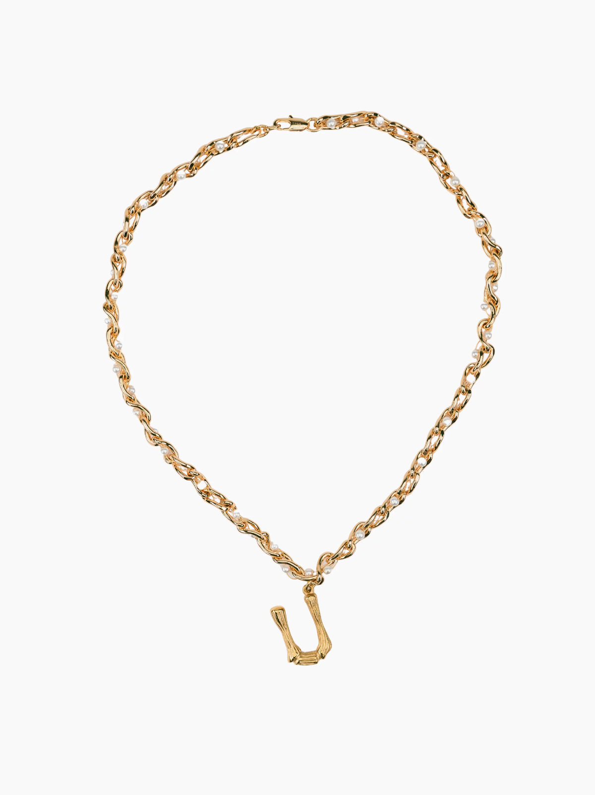 Pearl Gold Initial Chain
