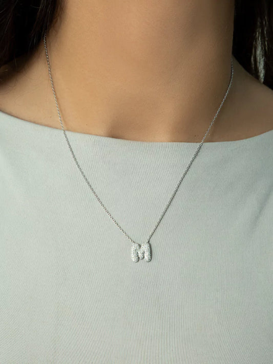 Diamond Bubble Letter Necklace