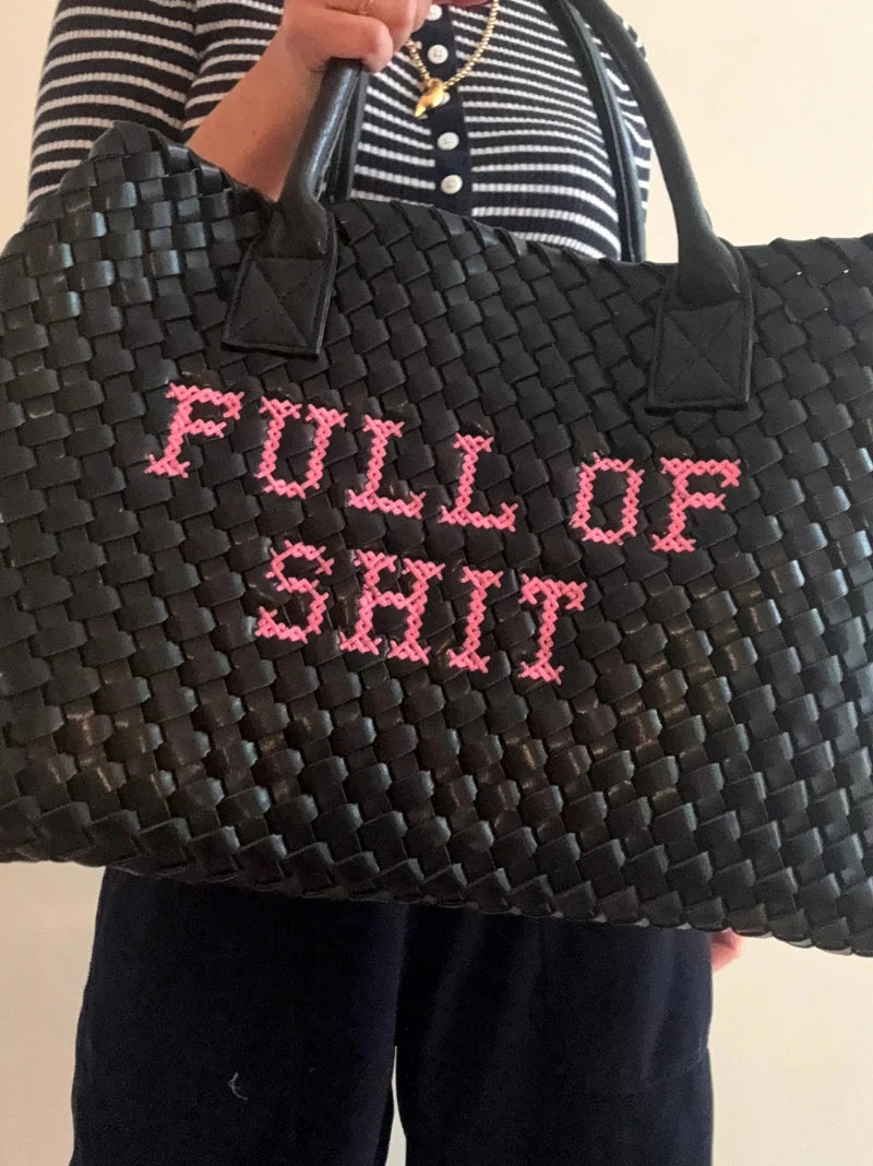 Full Of Shit Embroidered Woven Bag