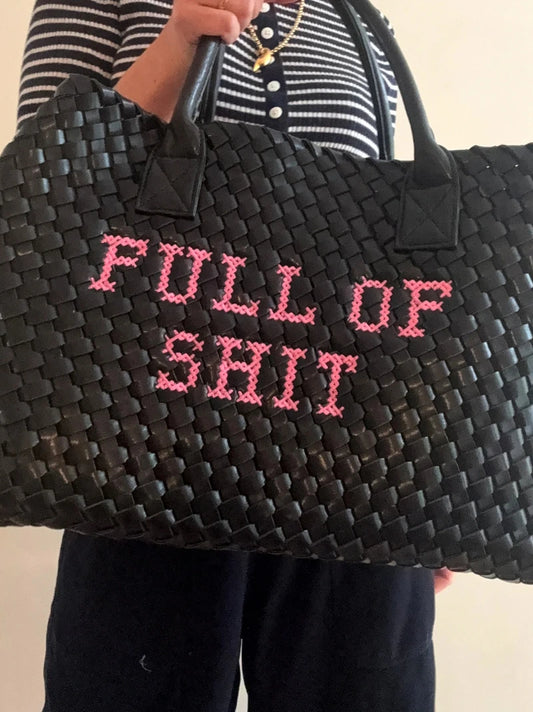 Full Of Shit Embroidered Woven Bag